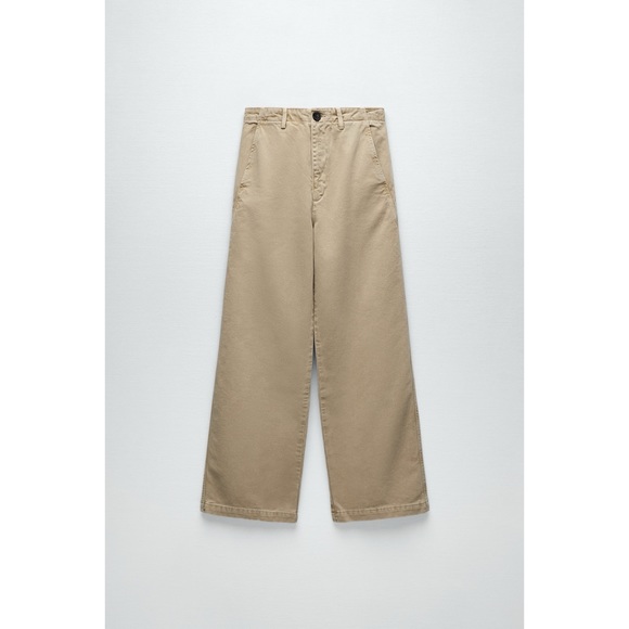 ZARA WIDE LEG MID RISE LOOSE FIT PANTS - Picture 3 of 6